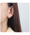 Striking CZ Silver Hoop Earring HO-1841